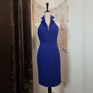 Andrew Marc Blue Zipper Dress
